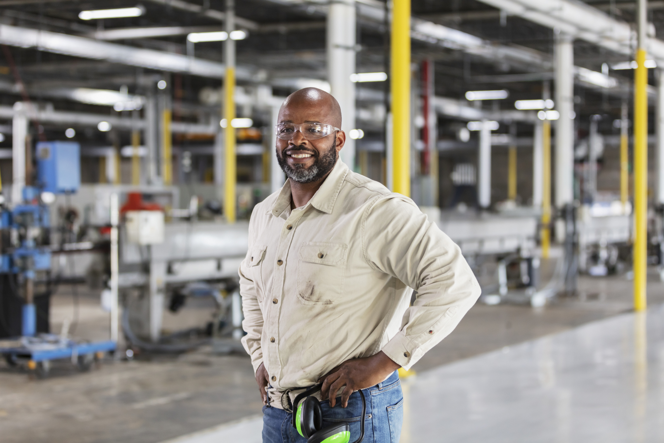 Plastics factory worker