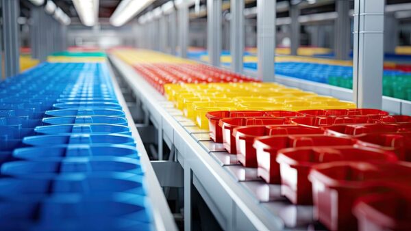 production conveyor plastic manufacturing illustration industry automation