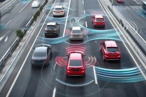 multiple cars with ADAS sensors