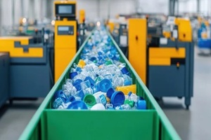 plastic bottles recycling plant