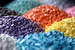 recycled crushed plastic granules turned into new reused material