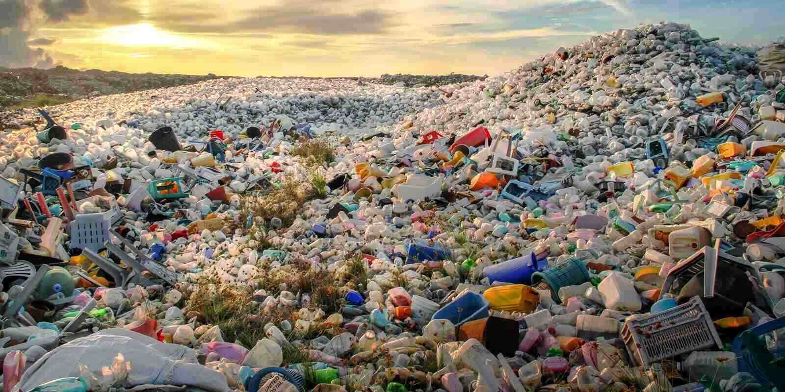 plastic bottles at landfill