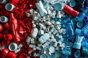 the colorful plastic waste arrangement