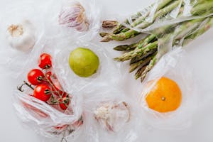 Fruits and Vegetables in Plastic Bags