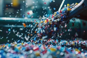 recycling plastic into small plastic pellets