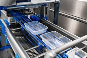 automatic food sealing machine line with empty eco-friendly plastic containers