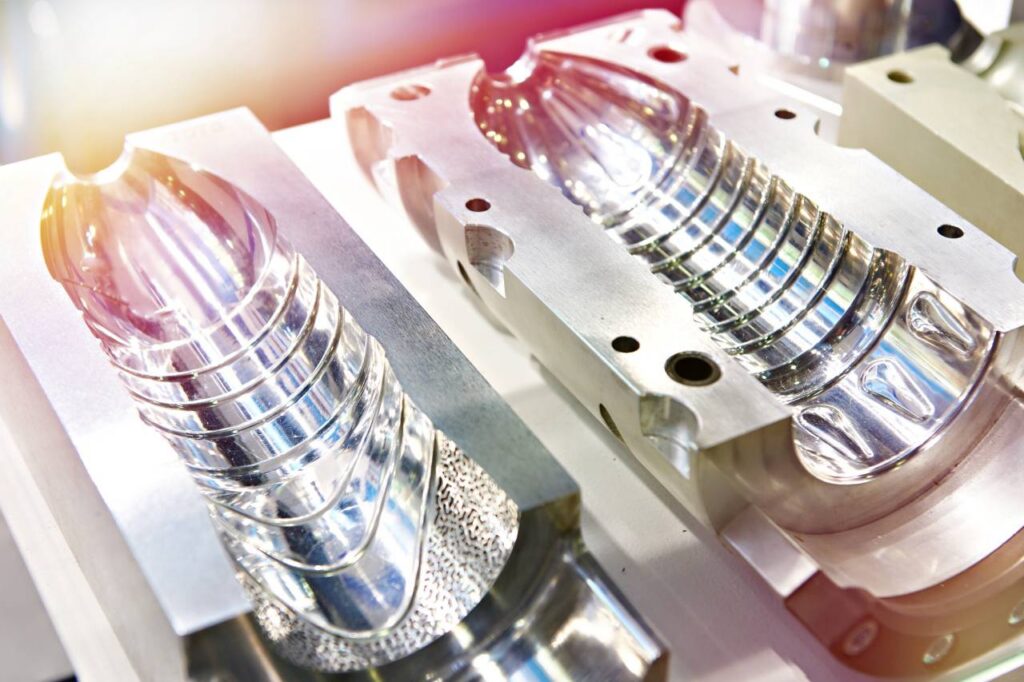 Metal molds for making plastic bottles