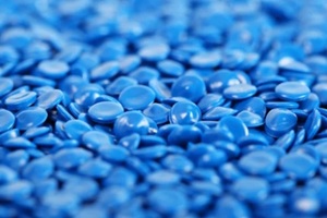 blue plastic granules