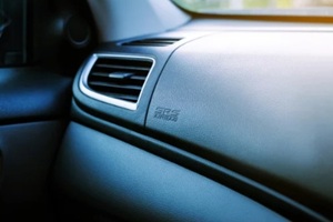 air bag logo on dashboard in new modern car