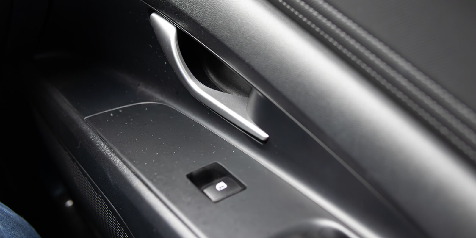 car interior door handle close up