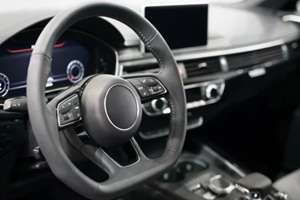 interior of luxurious sport car