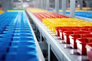 production conveyor plastic manufacturing illustration industry automation, technology equipment, assembly process production conveyor plastic manufacturing
